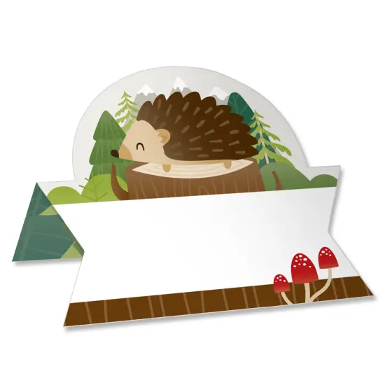Big Dot of Happiness Forest Hedgehogs - Woodland Birthday Party or Baby Shower Tent Buffet Card - Table Setting Name Place Cards - Set of 24 {1}