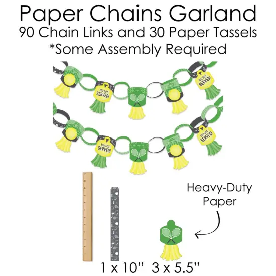 Big Dot of Happiness You Got Served - Tennis - Banner & Photo Booth Decor - Baby Shower or Tennis Ball Birthday Party Supplies Kit - Doterrific Bundle {7}