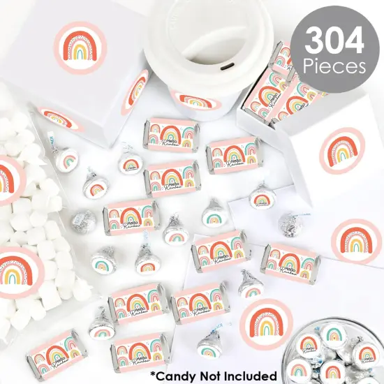 Big Dot of Happiness Hello Rainbow - Boho Baby Shower and Birthday Party Candy Favor Sticker Kit - 304 Pieces {3}