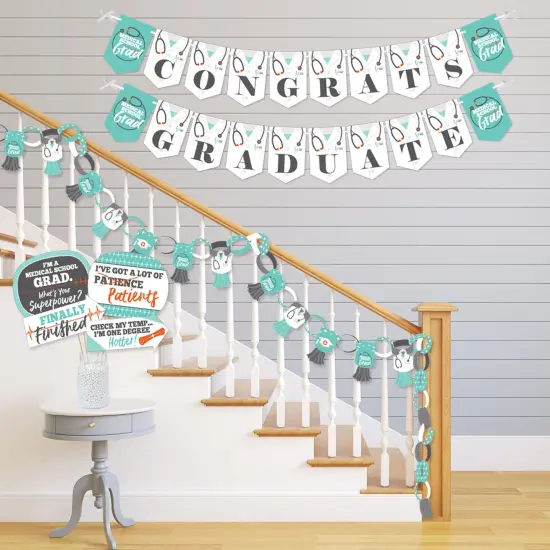 Big Dot of Happiness Medical School Grad - Banner and Photo Booth Decorations - Doctor Graduation Party Supplies Kit - Doterrific Bundle {4}