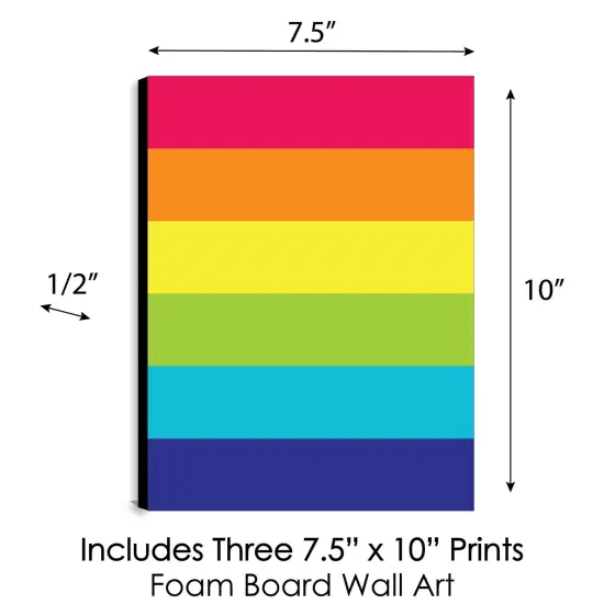 Big Dot of Happiness Love is Love - Pride - Wall Art and Rainbow Room Decor - 7.5 x 10 inches - Set of 3 Prints {6}