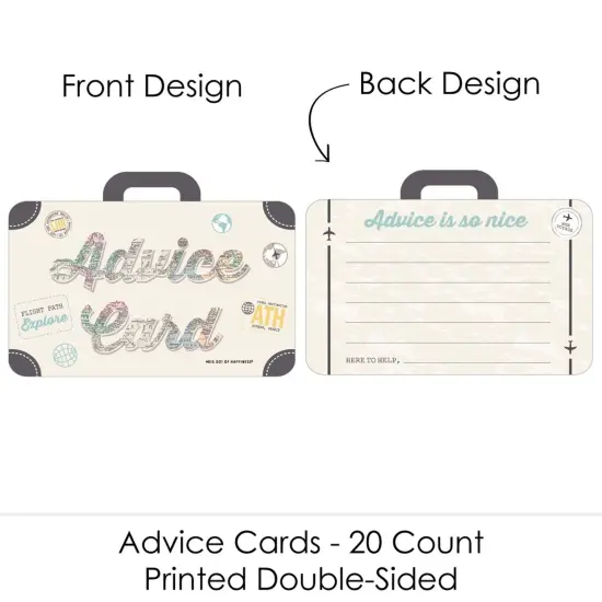 Big Dot of Happiness World Awaits - Suitcase Wish Card Travel Themed Party Activities - Shaped Advice Cards Game - Set of 20 {4}