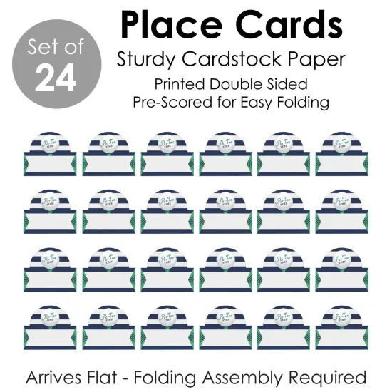 Big Dot of Happiness Par-Tee Time - Golf - Birthday or Retirement Party Tent Buffet Card - Table Setting Name Place Cards - Set of 24 {7}