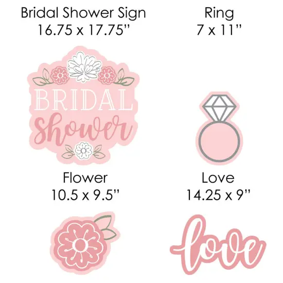 Big Dot of Happiness Floral Bridal Shower - Yard Sign and Outdoor Lawn Decorations - Pink Bridal Shower Yard Signs - Set of 8 {7}