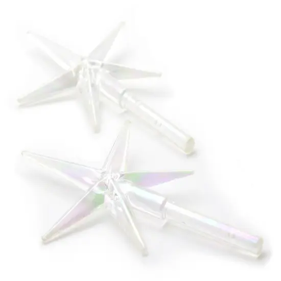 CousinDIY Ceramic Christmas Tree Stars 3.875"X2.625" 2/Pkg-Iridescent {2}