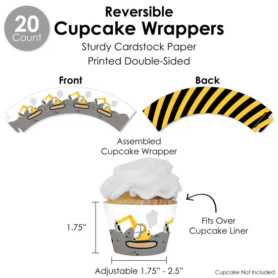 Big Dot of Happiness Dig It - Construction Party Zone - Baby Shower or Birthday Party Favors and Cupcake Kit - Fabulous Favor Party Pack - 100 Pieces {6}
