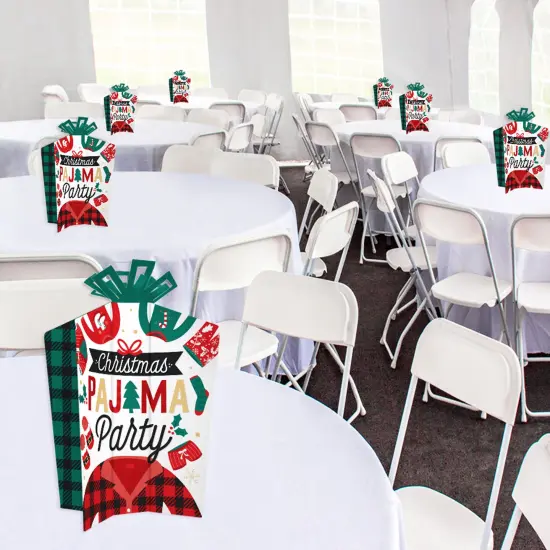 Big Dot of Happiness Christmas Pajamas - Table Decorations - Holiday Plaid PJ Party Fold and Flare Centerpieces - 10 Count {3}