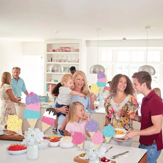 Big Dot of Happiness Scoop Up the Fun - Ice Cream - Sprinkles Party Centerpiece Sticks - Showstopper Table Toppers - 35 Pieces {6}