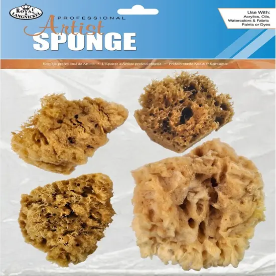 Royal & Langnickel(R) Natural Ocean Artist Sponges 4/Pkg-3 Wool & 1 Jumbo {1}