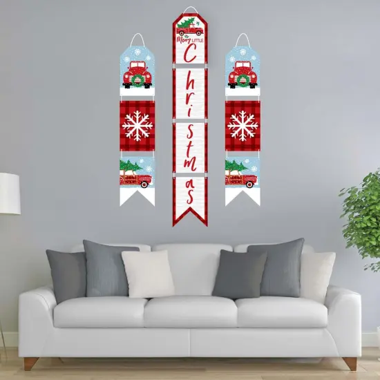 Big Dot of Happiness Merry Little Christmas Tree - Hanging Vertical Paper Door Banners - Red Christmas Party Wall Decoration Kit - Indoor Door Decor {3}