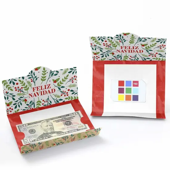 Big Dot of Happiness Feliz Navidad - Holiday and Spanish Christmas Party Money and Gift Card Holders - Set of 8 {3}