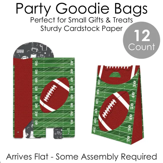 Big Dot of Happiness End Zone - Football - Baby Shower or Birthday Gift Favor Bags - Party Goodie Boxes - Set of 12 {7}