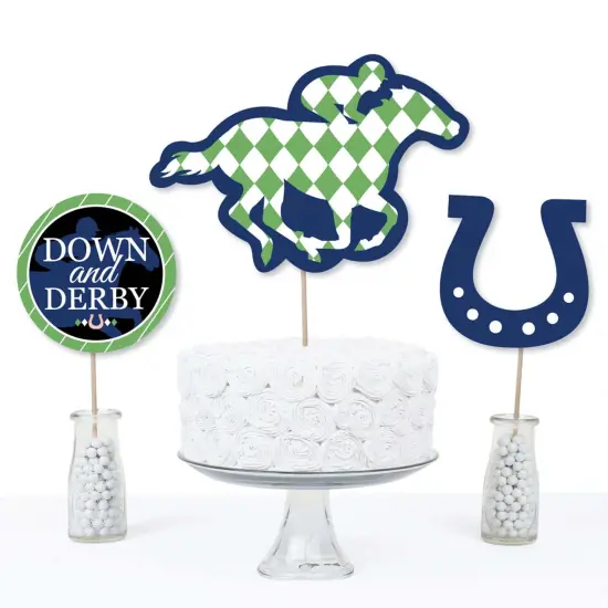 Big Dot of Happiness Kentucky Horse Derby - Horse Race Party Centerpiece Sticks - Table Toppers - Set of 15 {4}