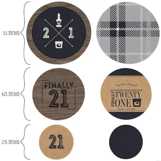 Big Dot of Happiness Finally 21 - Birthday Party Giant Circle Confetti - 21st Birthday Party Decorations - Large Confetti 27 Count {3}