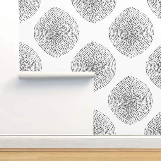 Peel & Stick Wallpaper 2FT Wide Boho Black White Modern Abstract Custom Removable Wallpaper by Spoonflower {2}
