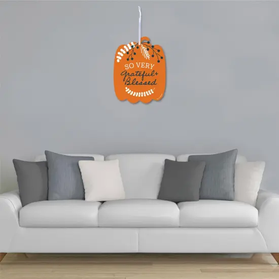 Big Dot of Happiness Happy Thanksgiving - Hanging Porch Fall Harvest Party Outdoor Decorations - Front Door Decor - 1 Piece Sign {4}