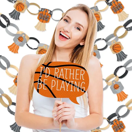 Big Dot of Happiness Nothin' but Net - Basketball - Banner & Photo Booth Decorations - Baby Shower or Birthday Party Supplies Kit - Doterrific Bundle {3}