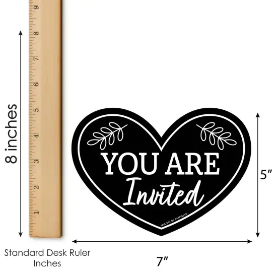 Big Dot of Happiness Mr. and Mrs. - Shaped Fill-In Invitations - Black and White Wedding or Bridal Shower Invitation Cards with Envelopes - Set of 12 {7}