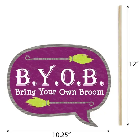 Big Dot of Happiness Funny Happy Halloween - Witch Party Photo Booth Props Kit - 10 Piece {6}