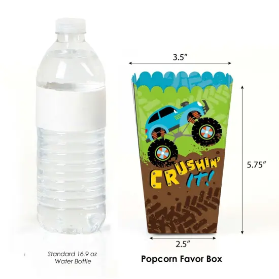 Big Dot of Happiness Smash and Crash - Monster Truck - Boy Birthday Party Favor Popcorn Treat Boxes - Set of 12 {3}