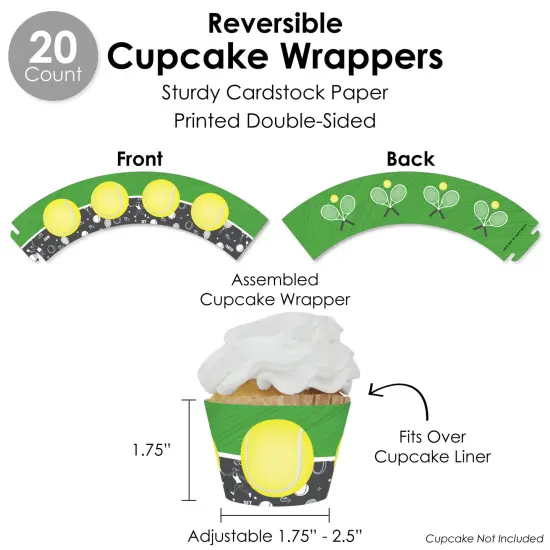 Big Dot of Happiness You Got Served - Tennis - Baby Shower or Tennis Ball Birthday Party Favors and Cupcake Kit - Fabulous Favor Party Pack - 100 Pc {6}