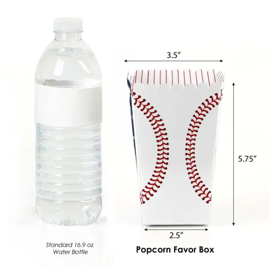 Big Dot of Happiness Batter Up - Baseball - Baby Shower or Birthday Party Favor Popcorn Treat Boxes - Set of 12 {4}