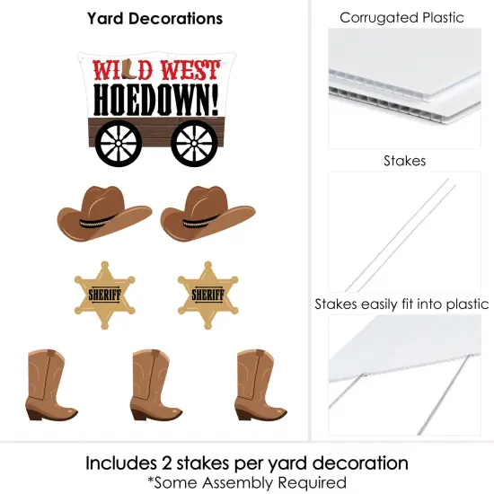 Big Dot of Happiness Western Hoedown - Yard Sign and Outdoor Lawn Decorations - Wild West Cowboy Party Yard Signs - Set of 8 {6}