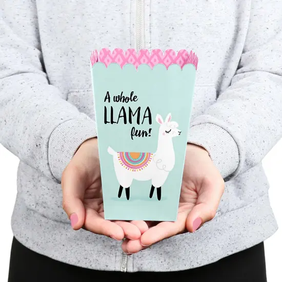 Big Dot of Happiness Whole Llama Fun - Llama Fiesta Baby Shower or Birthday Party Favor Popcorn Treat Boxes - Set of 12 {6}