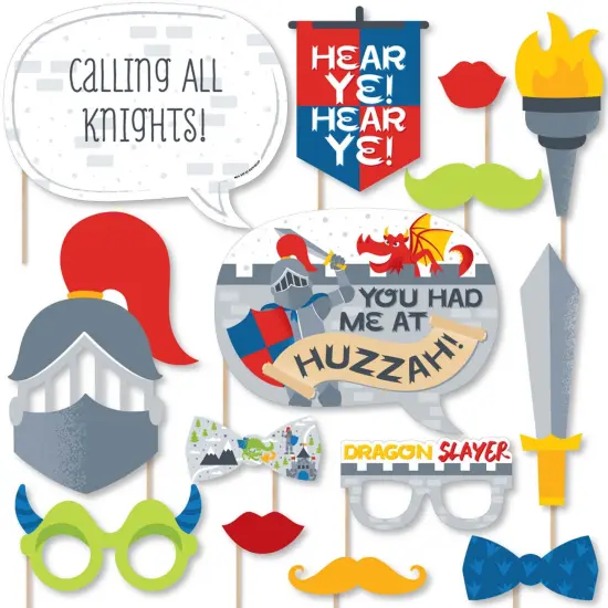 Big Dot of Happiness Calling All Knights and Dragons - Medieval Party or Birthday Party Photo Booth Props Kit - 20 Count {1}