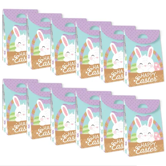 Big Dot of Happiness Spring Easter Bunny - Happy Easter Gift Favor Bags - Party Goodie Boxes - Set of 12 {6}