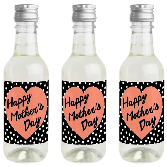 Big Dot of Happiness Best Mom Ever - Mini Wine and Champagne Bottle Label Stickers - Mother's Day Favor Gift for Women and Men - Set of 16 {1}