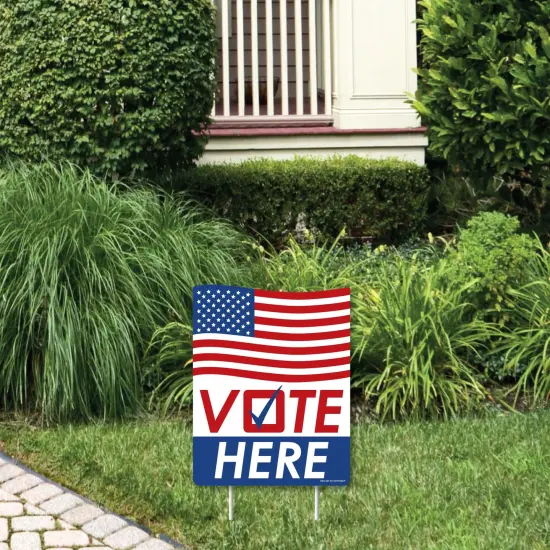 Big Dot of Happiness Vote Here - Outdoor Lawn Sign - Political Election Day Yard Sign - 1 Piece {1}