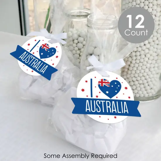 Big Dot of Happiness Australia Day - G&rsquo;Day Mate Aussie Party Clear Goodie Favor Bags - Treat Bags With Tags - Set of 12 {3}