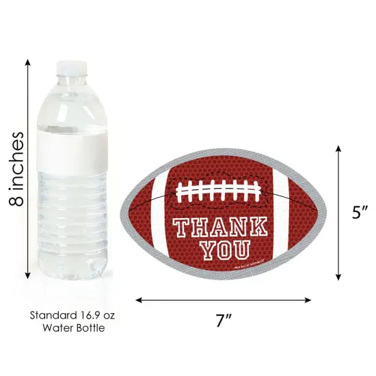 Big Dot of Happiness End Zone - Football - Shaped Thank You Cards - Baby Shower or Birthday Party Thank You Note Cards with Envelopes - Set of 12 {7}