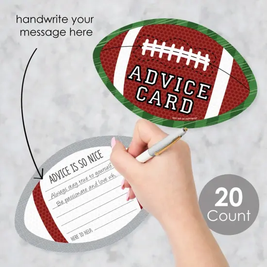 Big Dot of Happiness End Zone - Football - Wish Card Baby Shower Activities - Shaped Advice Cards Game - Set of 20 {3}