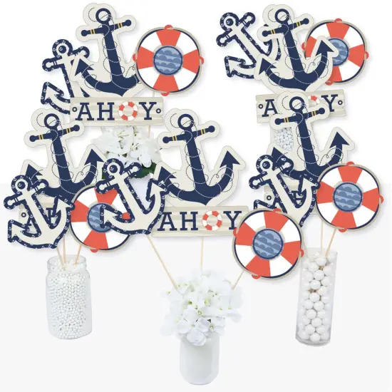 Big Dot of Happiness Ahoy - Nautical - Baby Shower or Birthday Party Centerpiece Sticks - Table Toppers - Set of 15 {3}
