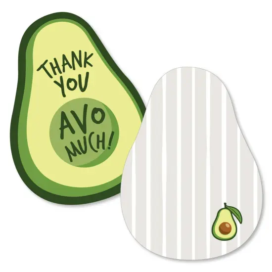 Big Dot of Happiness Hello Avocado - Shaped Thank You Cards - Fiesta Party Thank You Note Cards with Envelopes - Set of 12 {1}
