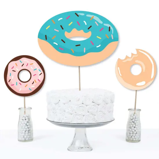 Big Dot of Happiness Donut Worry, Let's Party - Doughnut Party Centerpiece Sticks - Table Toppers - Set of 15 {4}