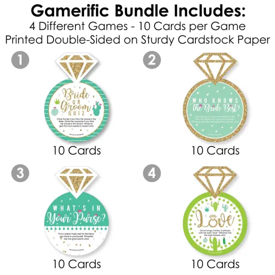 Big Dot of Happiness Final Fiesta - 4 Bridal Shower Games - 10 Cards Each - Gamerific Bundle {4}