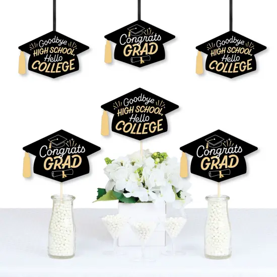 Big Dot of Happiness Hello College Graduation - Grad Cap Decorations DIY Party Essentials - Set of 20 {1}