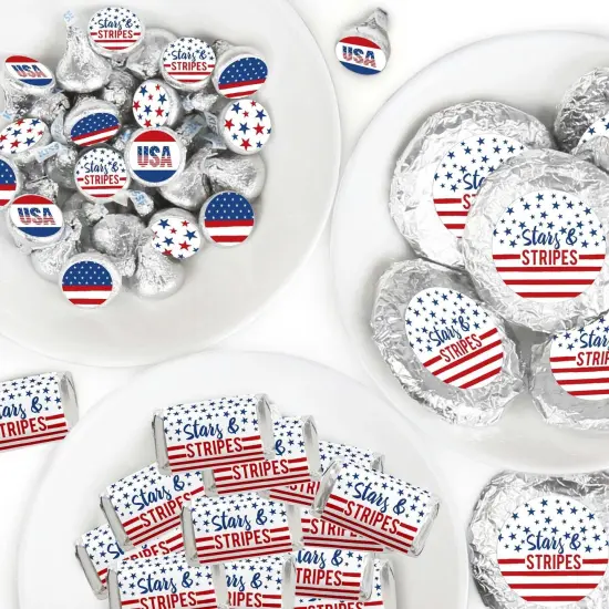 Big Dot of Happiness Stars & Stripes - Memorial Day, 4th of July and Labor Day USA Patriotic Party Candy Favor Sticker Kit - 304 Pieces {1}