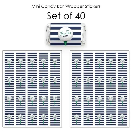 Big Dot of Happiness Par-Tee Time - Golf - Mini Candy Bar Wrapper Stickers - Birthday or Retirement Party Small Favors - 40 Count {4}