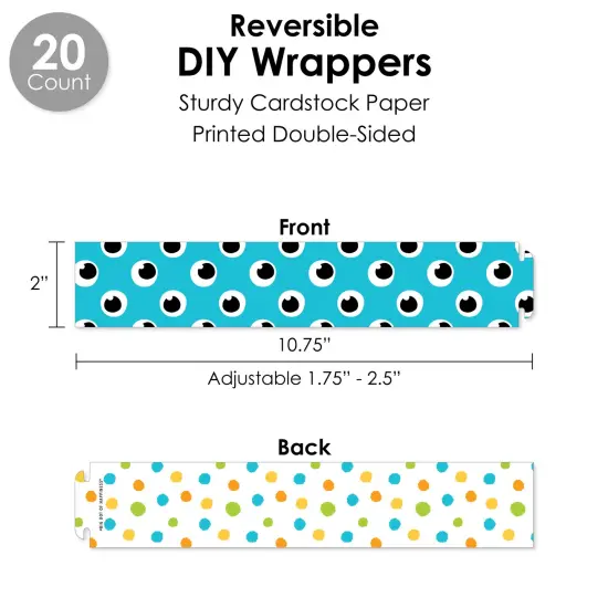 Big Dot of Happiness Monster Bash - Little Monster Birthday Party or Baby Shower Favors and Cupcake Kit - Fabulous Favor Party Pack - 100 Pieces {4}