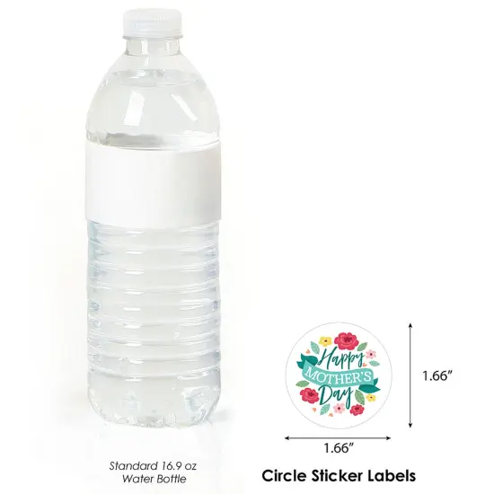 Big Dot of Happiness Colorful Floral Happy Mother's Day - We Love Mom Party Circle Sticker Labels - 24 Count {4}