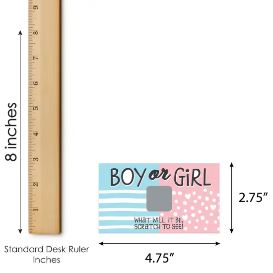 Big Dot of Happiness Girl Baby Gender Reveal - Team Boy or Girl Party Game Scratch Off Cards - Baby Shower Game - 22 Count {7}