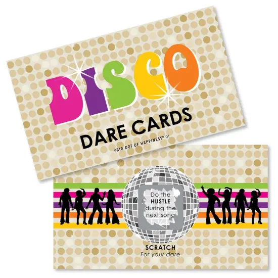 Big Dot of Happiness 70's Disco - 1970's Disco Fever Party Game Scratch Off Dare Cards - 22 Count {1}
