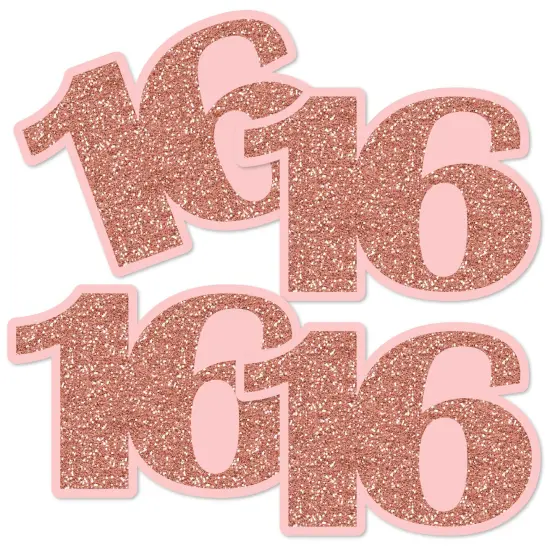 Big Dot of Happiness 16th Pink Rose Gold Birthday - Decorations DIY Happy Birthday Party Essentials - Set of 20 {3}