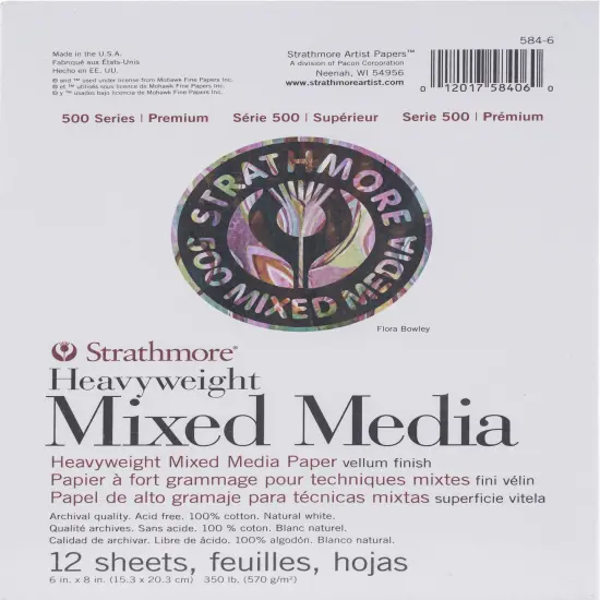 Strathmore 500 Series Heavyweight Mixed Media Pad 6"X8"-12 Sheets {1}