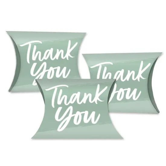 Big Dot of Happiness Sage Green Elegantly Simple - Favor Gift Boxes - Guest Party Favors Petite Pillow Boxes - Set of 20 {1}