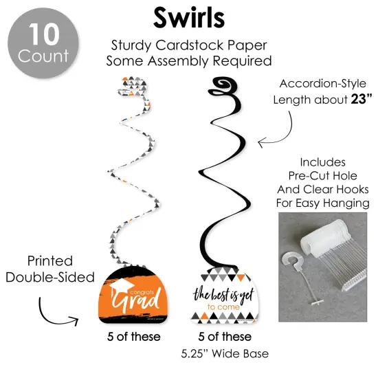 Big Dot of Happiness Orange Grad - Best is Yet to Come - Orange Graduation Party Supplies Decoration Kit - Decor Galore Party Pack - 51 Pieces {6}